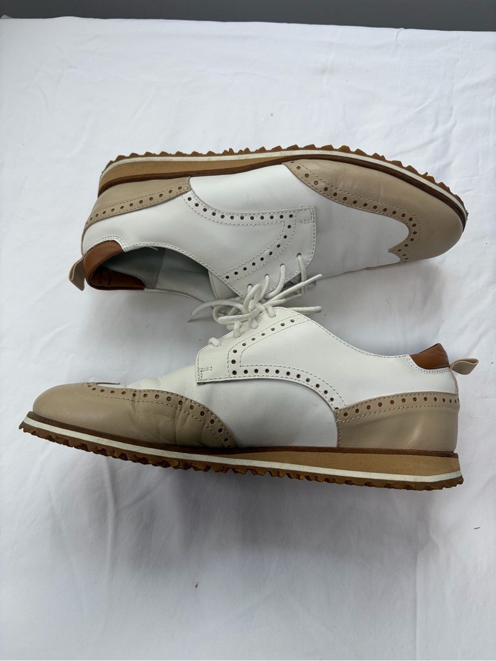 Walter Genuin Cosmic Calf woman's leather golf shoe made in Italy wingtip sz 40